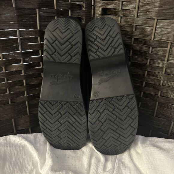 Dansko Professional Black Stapled Leather Clogs Wood Look Women's EU 39/US 8-8.5 - Picture 10 of 10